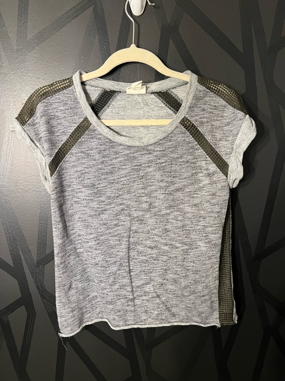 Converse Light Gray Tee with black Mesh Accents